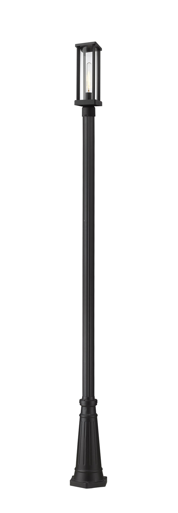 Glenwood 1 Light Outdoor Post Mounted Fixture in Black Finish