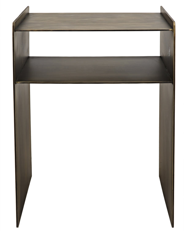Cyrus Side Table, Aged Brass