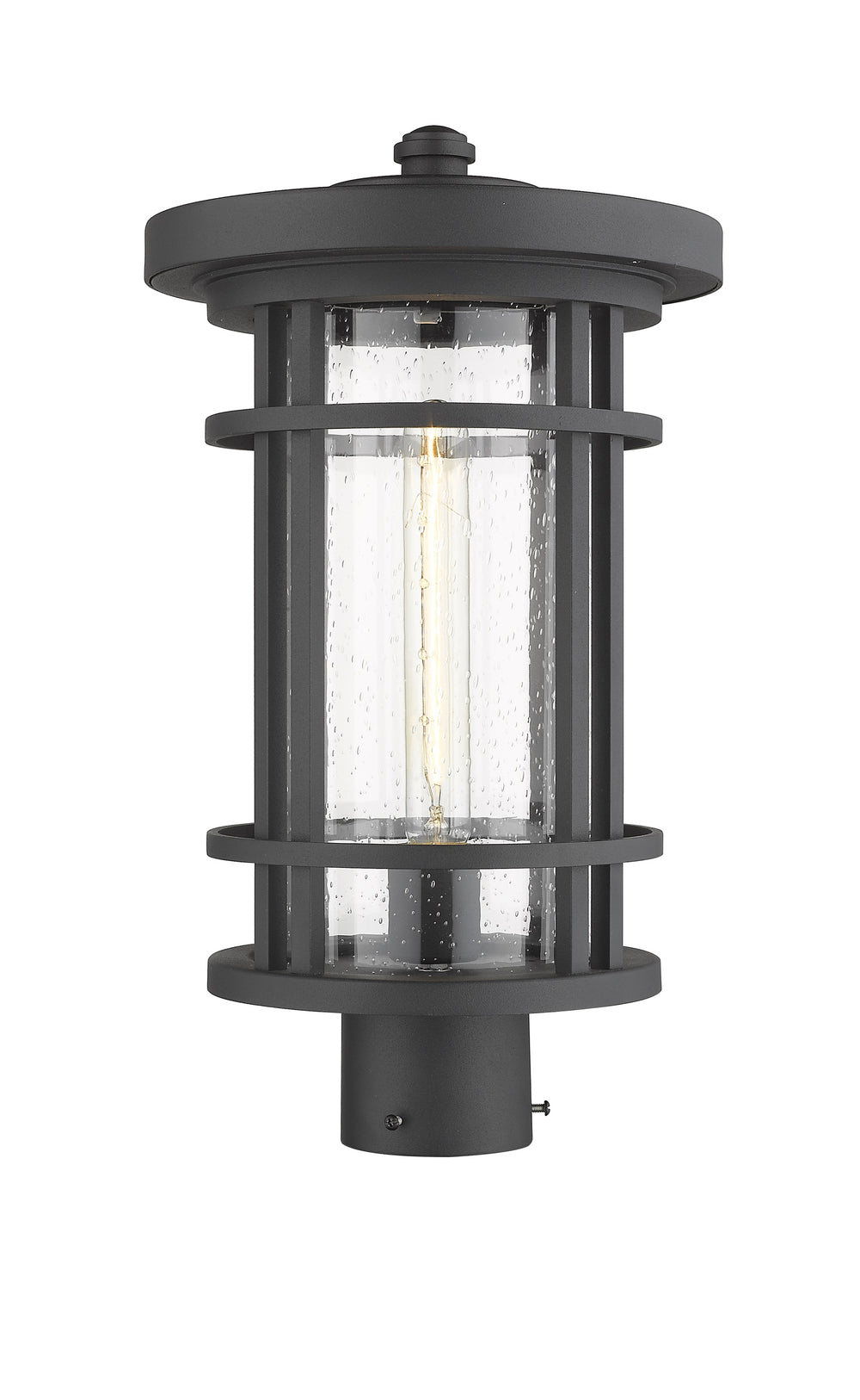 Jordan 1 Light Outdoor Post Mount Fixture in Black Finish