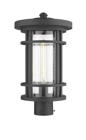 Jordan 1 Light Outdoor Post Mount Fixture in Black Finish