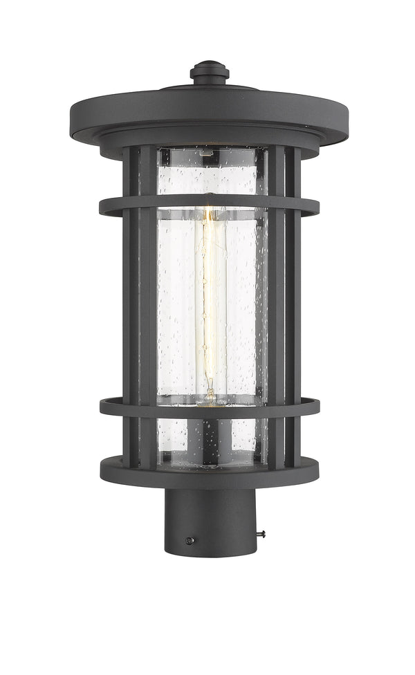 Jordan 1 Light Outdoor Post Mount Fixture in Black Finish