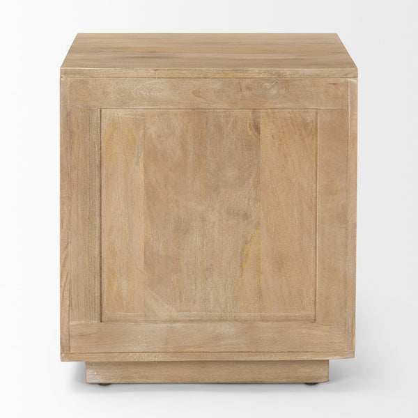Grier Light Brown Wood w/ Cane Accent Table