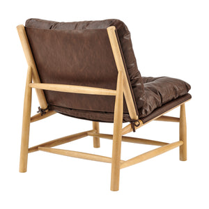 Oswald Faux Leather Tufted Accent Chair, Casa Brown