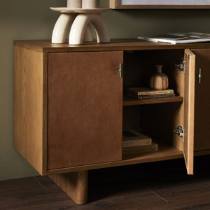 Posada Media Console In Amber Oak