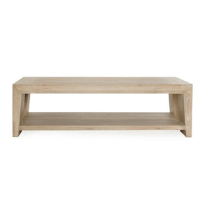 Troy Solid Wood Rectangle Coffee Table - Aged Cream
