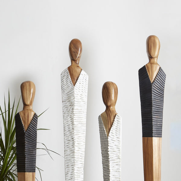 Vested Female Sculpture, Natural/White Gold, Large