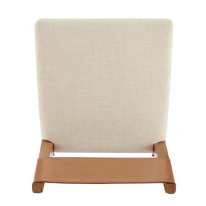 Kylo PU/ Fabric Dining Side Chair, Borneo Chocolate/Meridien Cream