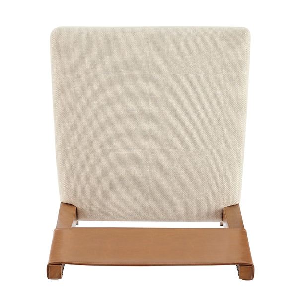 Kylo PU/ Fabric Dining Side Chair, Borneo Chocolate/Meridien Cream