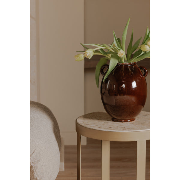 Moe's Holli Side Table Travertine Top