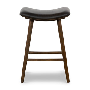 Union Saddle Stool In Dstrssd Blck In Counter