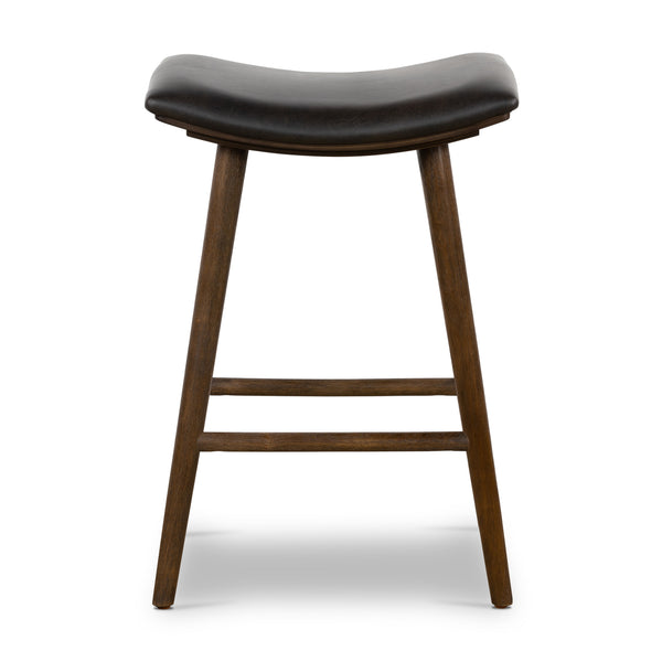 Union Saddle Stool In Dstrssd Blck In Counter