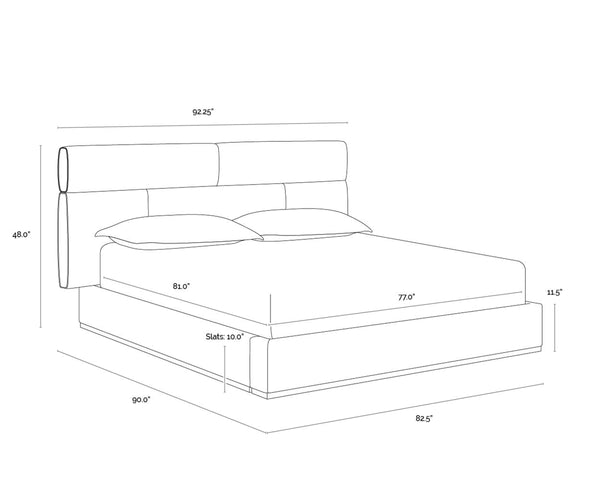 BECKHAM BED - KING - CHACHA CREAM
