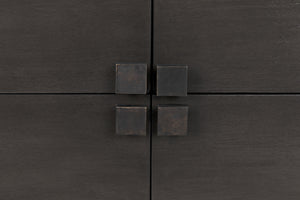 Amidala Mahogany and Veneer Sideboard with Brass Pulls in Two-Tone Pale