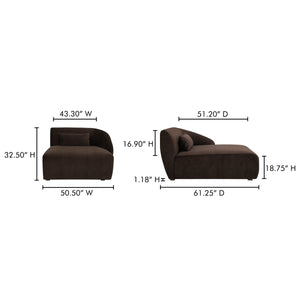 Amelia Right Arm Facing Chaise Espresso