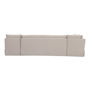 Moe's Fable L-Shape Dining Banquette with Slipcover, Beige