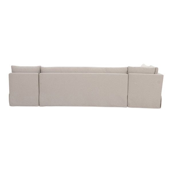 Moe's Fable L-Shape Dining Banquette with Slipcover, Beige