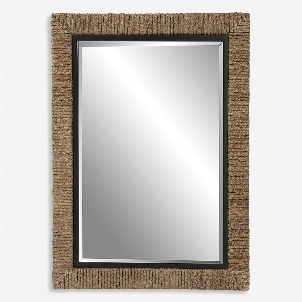 Island Braided Straw Mirror