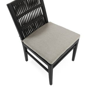 Westville Outdoor Dining Chair Set of 2 - Black Mahogany with Olefin Fabric