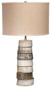 Stacked Horn Table Lamp with Elephant Drum Shade