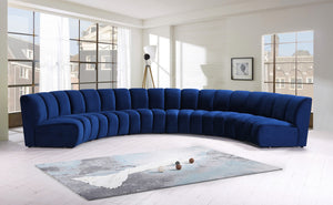 Lynda 6pc. Modular Sectional In Navy Velvet