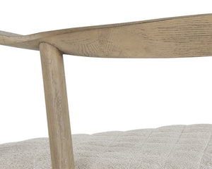 Jeremy Dining Armchair - Weathered Oak - Dove Cream