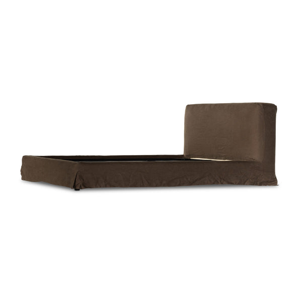Aidan Slipcover King Bed - Brussels Coffee