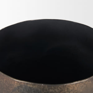 Quade Large Textured Gold Metal Planter