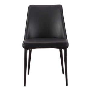 Moe's Lula Dining Chair Black Vegan Leather Set of 2