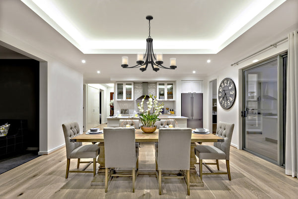Willow 6 Light Chandelier in Matte Black Finish