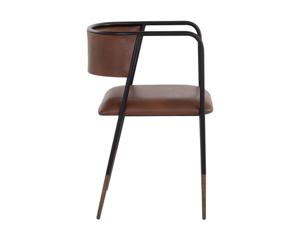 BRENAN DINING ARMCHAIR - BRAVO COGNAC
