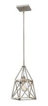Trestle 1 Light Mini Pendant in Antique Silver Finish