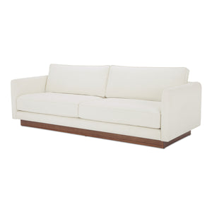 Moe's Vernon Sofa with Wooden Base in White