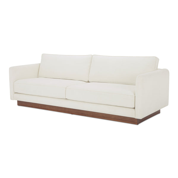 Moe's Vernon Sofa with Wooden Base in White