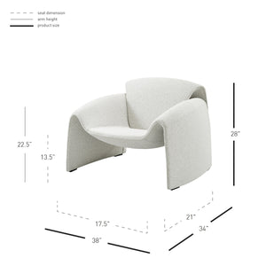 Hilda Fabric Accent Arm Chair, Boucle Beige