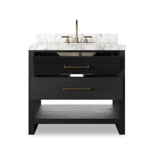 Anthem Single Vanity - Black Wash Oak Veneer