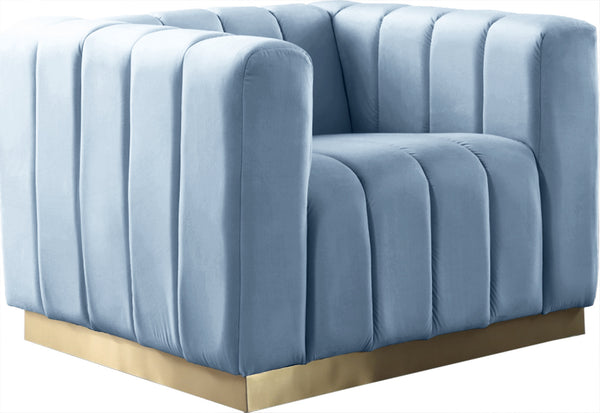 Francis Chair In Sky Blue Velvet