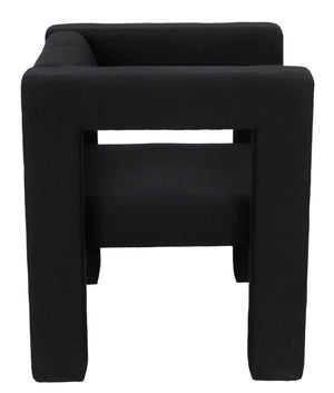 Felix Mixed Lumber Frame Chair in Black Cotton