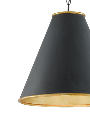 Pierrepont Black Large Pendant In  Black & Gold