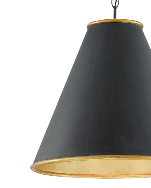 Pierrepont Black Large Pendant In  Black & Gold