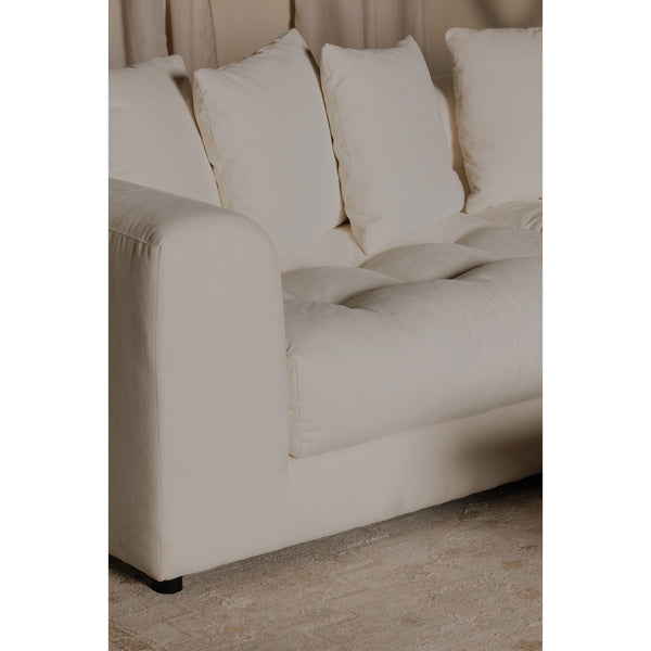 Moe's Davie Sofa in Warm White Upholstery