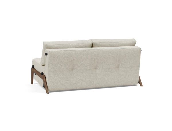 CUBED QUEEN SOFA BED in MIXED DANCE NATURAL FABRIC WITH Dark Wood LEGS 527