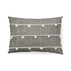 Linda 13 x 21 Navy And Cream With White Detail Decorative Pillow Cover