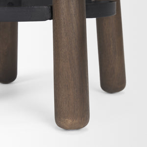 Weldon Dark Brown Wood w/ Matte Black Metal Counter Stool