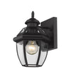 Westover 1 Light Outdoor Wall Sconce in Black Finish