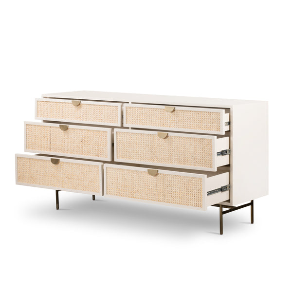 Luella 6 Drawer Dresser In Matte Alabaster