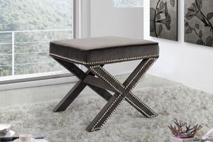 Alan Ottoman/Bench In Grey Velvet
