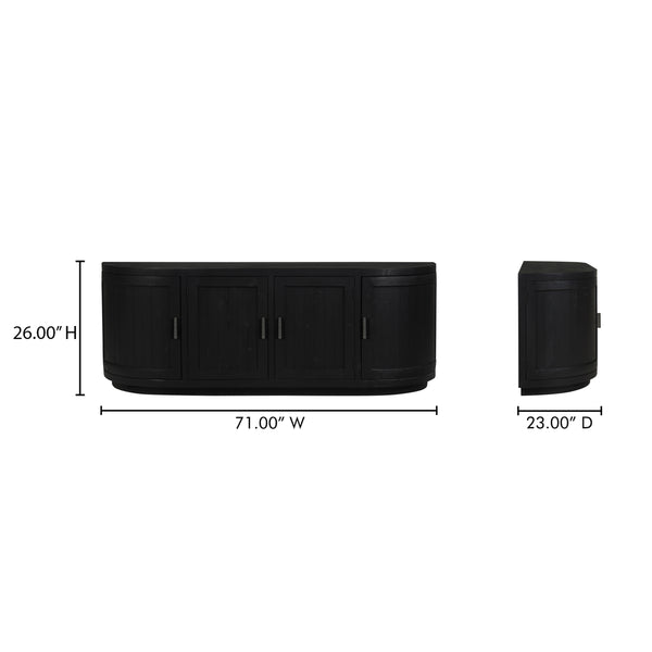 Moe's Nicola Media Cabinet with Curved Doors