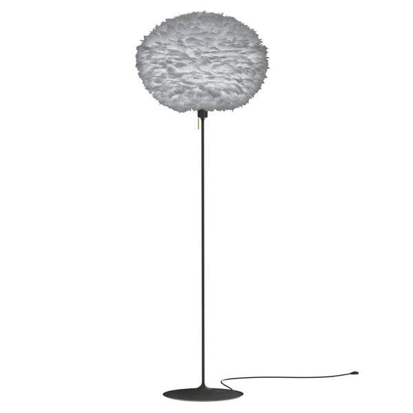 Eos Large Floor Lamp in Grey with Black Base