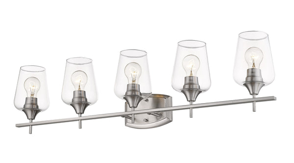 Joliet 5 Light Vanity in Brushed Nickel Finish