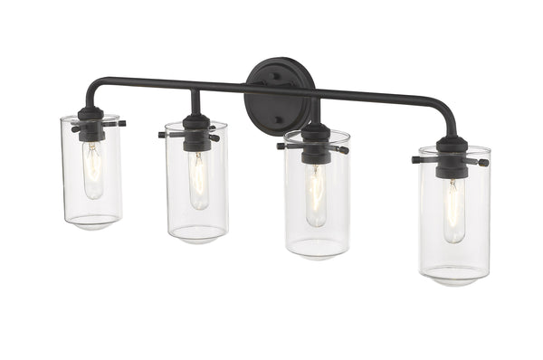 Delaney 4 Light Vanity in Matte Black Finish